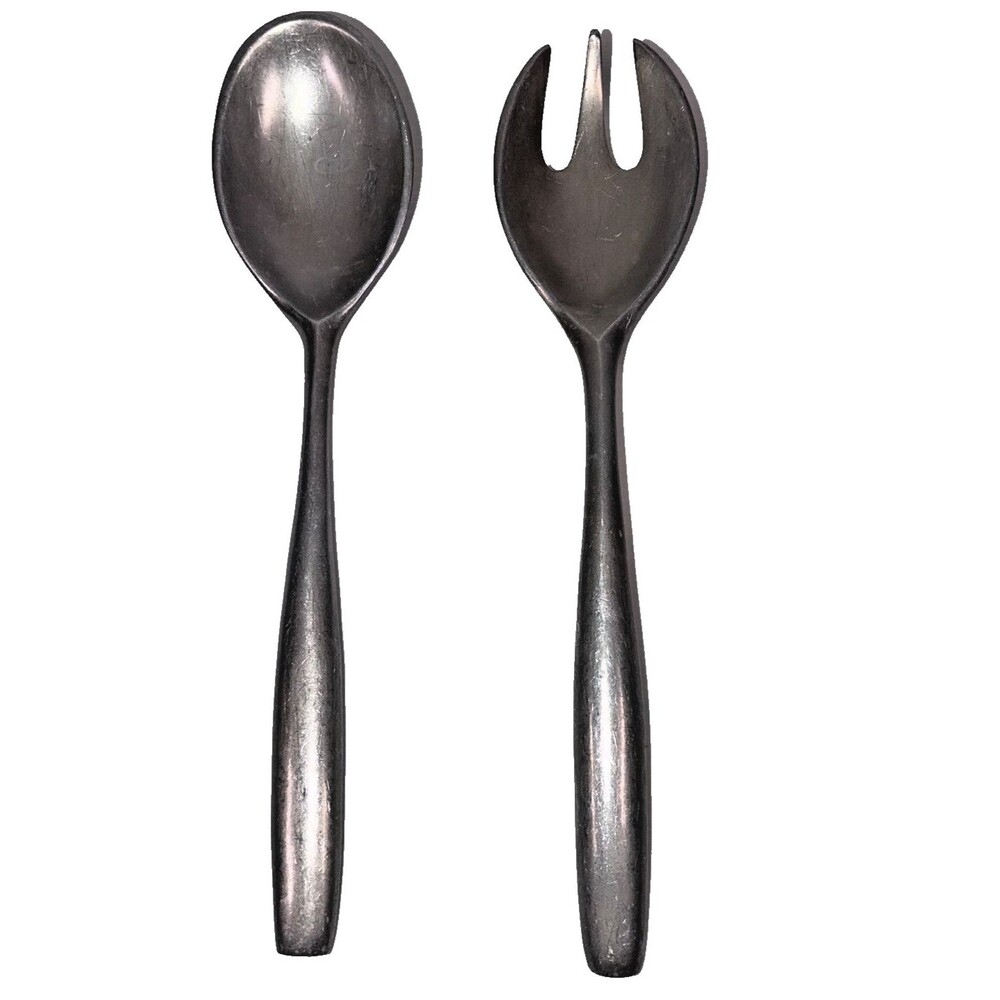 VTG Dansk HQ Stainless Steel Salad Serving Set Spoon Fork MCM Modernist 2 Pc